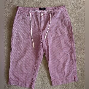 Lee Women’s Red and White Striped Drawstring Capris